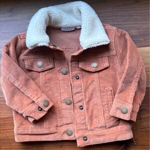 🤎 Jamie Kay Brown Corduroy Jacket • Sherpa Collar • 6–12m • EUC 🍂